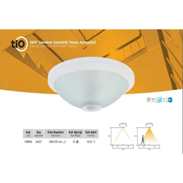 Tio Hareket Sensörlü Tavan Armatürü Sensör ürün görseli 1