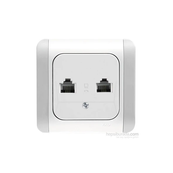 Viko Kardelen Beyaz İkili Nümeris Kordonlu Cat3-Beyaz 90511333 ürün görseli 1