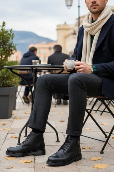 Muggo RAFA Fermuarlı Bağcıklı Kürklü Erkek Bot - 12