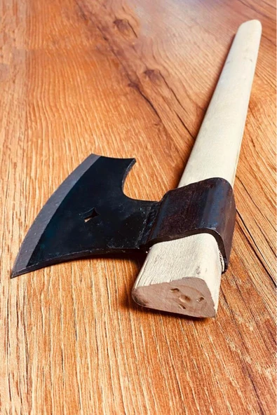 45 CM Ahşap Kayın Saplı Metal Nacak Odun Kemik Kesme Kırma Kamp Baltası - 2