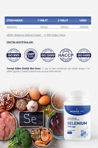 Selenyum (200 ΜG) Içeren Takviye Edici Gıda 120 Tablet - 2