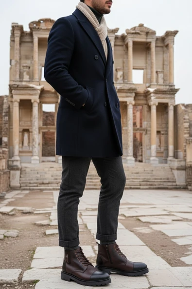 Muggo RAFA Fermuarlı Bağcıklı Kürklü Erkek Bot - 2