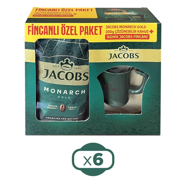 Jacobs Monarch Gold 200 gr İkonik Jacobs Fincanlı Set x 6 Adet ürün görseli