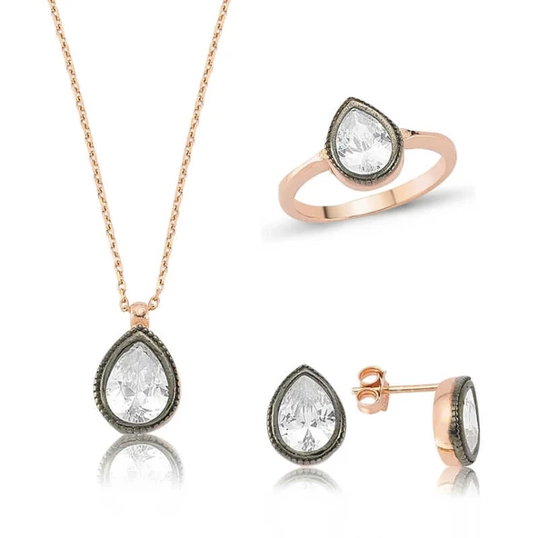 Gümüş Elmas Model Damla Bayan Set ürün görseli 1