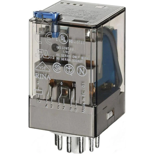 Finder Üç Kontaklı Endüstriyel Röle 24 V. Dc Bobinli (60.13) ürün görseli 1