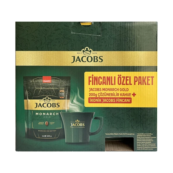 Jacobs Monarch Gold 200 gr İkonik Jacobs Fincanlı Set x 4 Adet - Resim 3