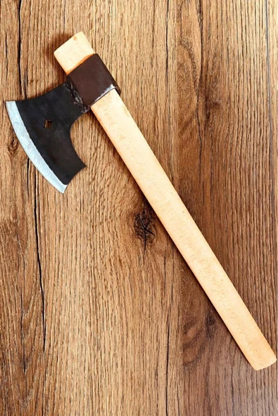 45 CM Ahşap Kayın Saplı Metal Nacak Odun Kemik Kesme Kırma Kamp Baltası - 1