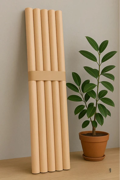 100 cm Uzun 30 mm Kalın Ahşap Pürüzsüz Yuvarlak Çubuk 5 Adet, Çok Amaçlı, Sağlam, Hobi Çubuğu - 1