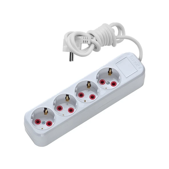 Ayka 4'Lü Topraklı Kablolu Grup Priz 2 Metre (Ups) ürün görseli