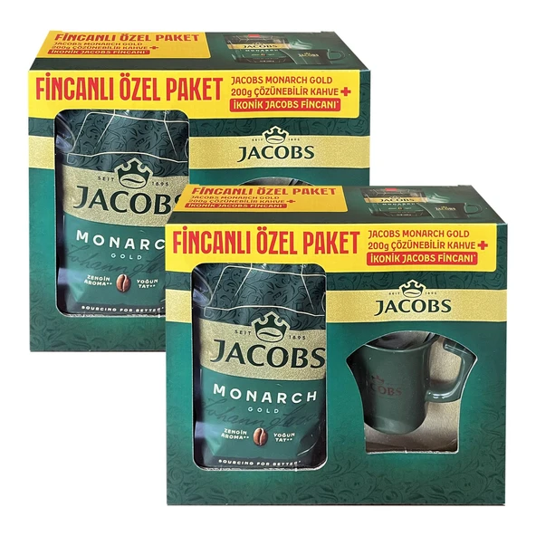 Jacobs Monarch Gold 200 gr İkonik Jacobs Fincanlı Set x 2 Adet ürün görseli