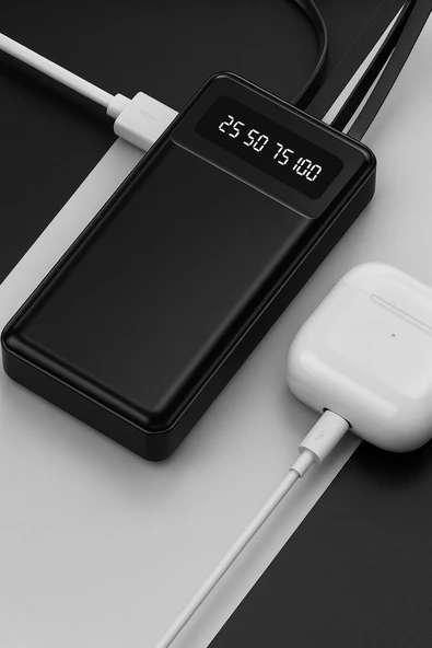Seyahat Dostu Powerbank Dijital Göstergeli 4 Cihazı Aynı Anda Şarj Eden  Powerbank 20000mah - Resim 4