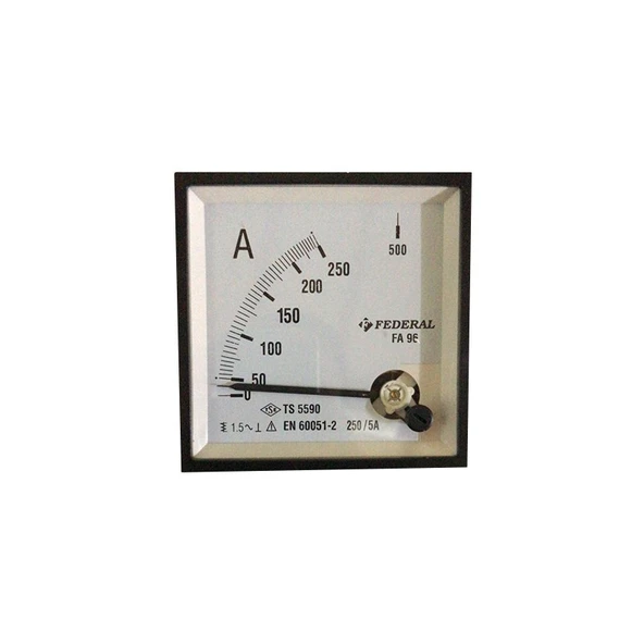 FEDERAL Ampermetre  FA96 Analog 250/5, 9KA-AA221-0250 ürün görseli 1