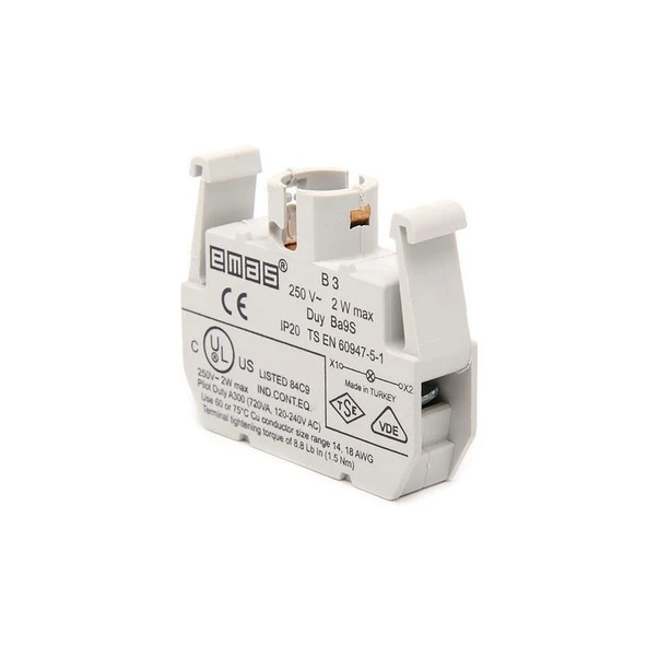 Emas B3 Kontak Blok Işık Adap.Tip ürün görseli 1