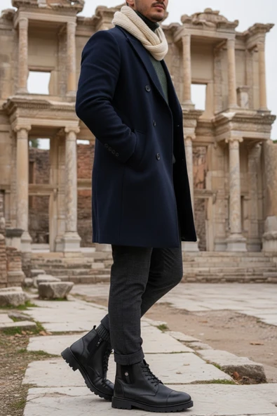 Muggo RAFA Fermuarlı Bağcıklı Kürklü Erkek Bot - 11