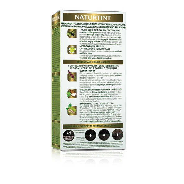 Naturtint 4N Doğal Kestane Doğal Saç Boyası 170ML - Resim 3