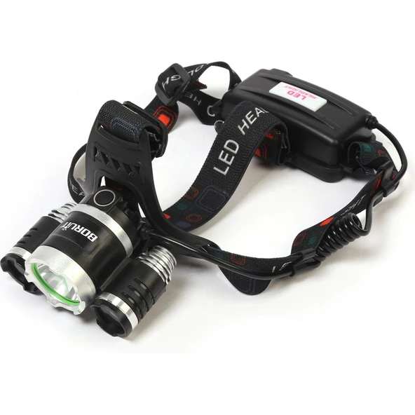 Boruit T6 5000 Lm 3xcree Xml-T6+2r5 LED Kafa Feneri ürün görseli 1