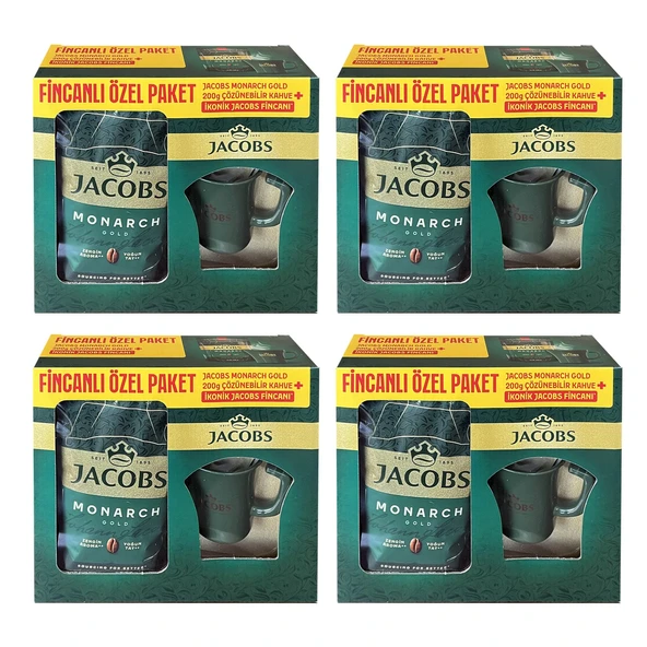 Jacobs Monarch Gold 200 gr İkonik Jacobs Fincanlı Set x 4 Adet ürün görseli