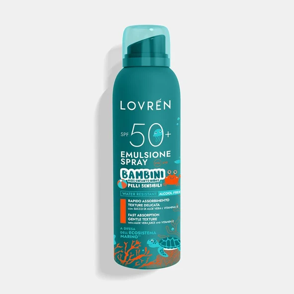 Lovren Solaire Emulsion Spray SPF50+ Children and Sensitive Skin Çocuklar ve Hassas Ciltler için Güneç Kremi 150ML ürün görseli 1