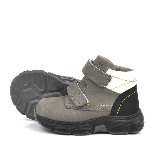 Rakerplus Hakiki Deri Gri Nubuk Bebek Spor Bot Ayakkabı - Resim 5