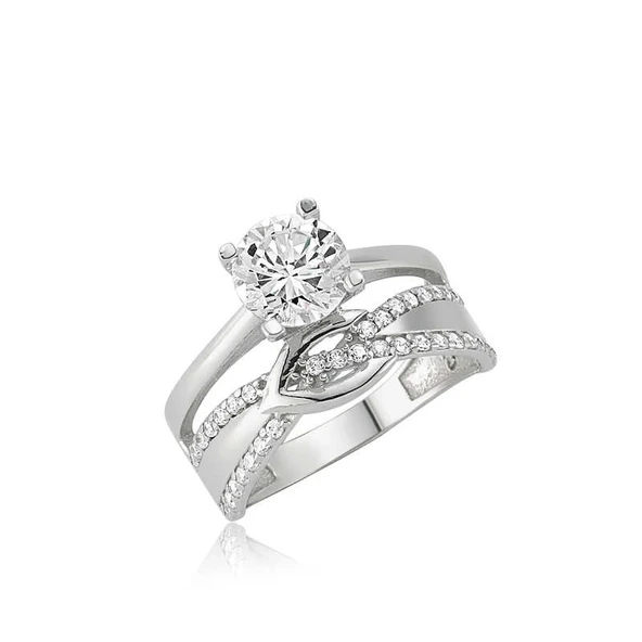 Gümüş Tektaş Düğüm Yüzük ürün görseli 1