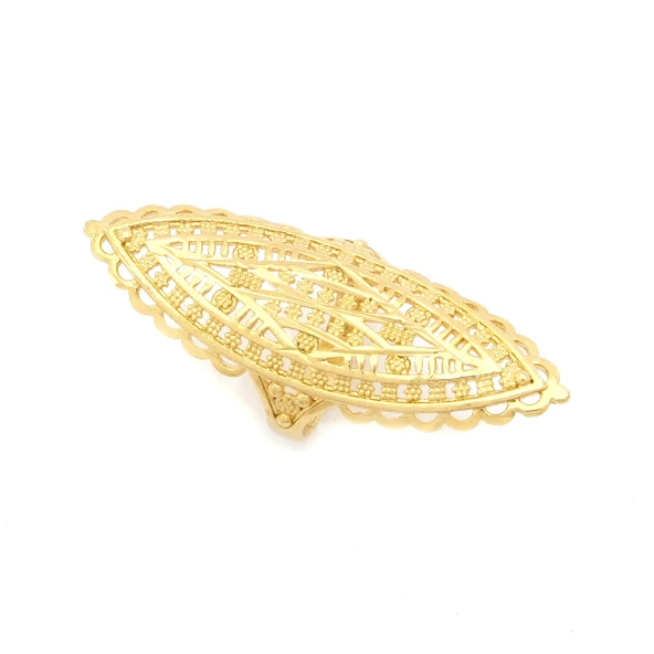 Altın Kaplama Hint Model Desenli Yüzük YZK-510 - Resim 2