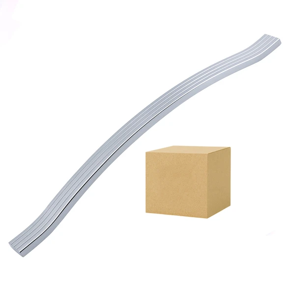 Akasya 256 mm 10lu Set Krom Gümüş Metal Mobilya Kulpu Çizgili Model Paslanmaz Sağlam Kulpları Kulbu - Resim 6