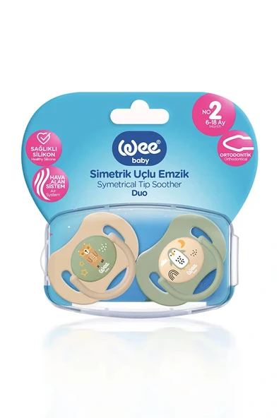 Wee Baby Duo Simetrik Uçlu Emzik 6-18 Ay No:2