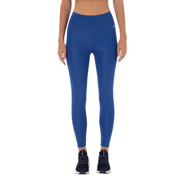 Kadın Lacivert Yüksek Bel Spor Tayt - Resim 9