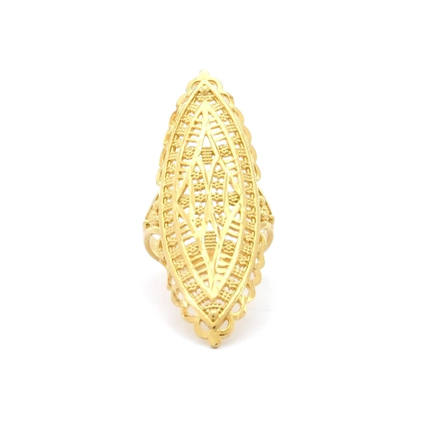 Altın Kaplama Hint Model Desenli Yüzük YZK-510 ürün görseli