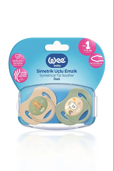 Wee Baby Duo Simetrik Uçlu Emzik 0-6 Ay No:1
