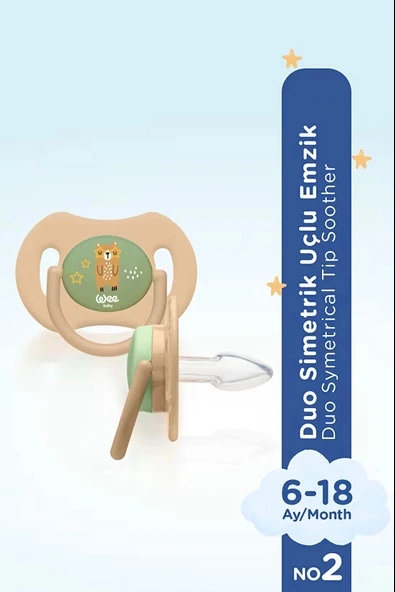 Wee Baby Duo Simetrik Uçlu Emzik 6-18 Ay No:2 - 3