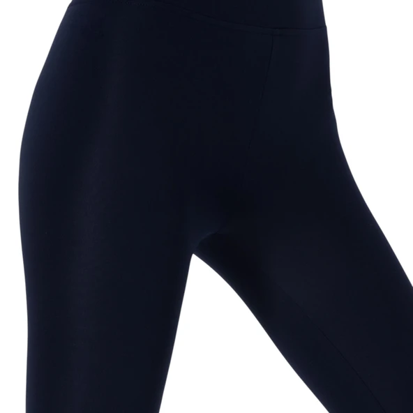 Kadın Lacivert Yüksek Bel Spor Tayt - Resim 5