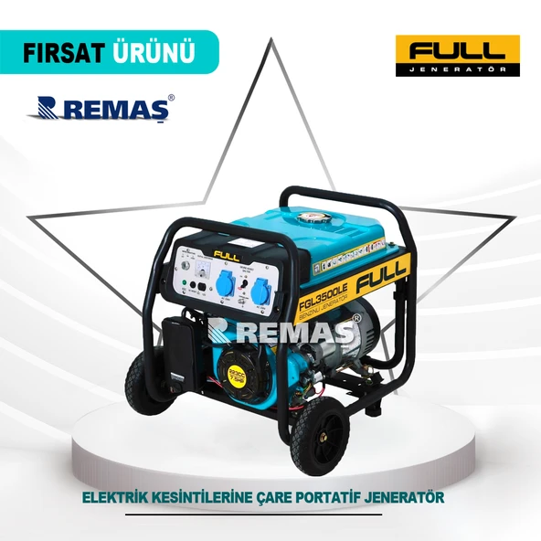 FULL FGL 3500 LE Otomatik 3.5 kVA Monofaze Benzinli Jeneratör - Resim 2