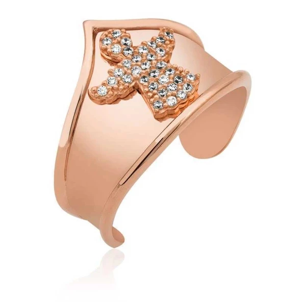 Gümüş Rose Melek Desenli Eklem Yüzük ürün görseli 1