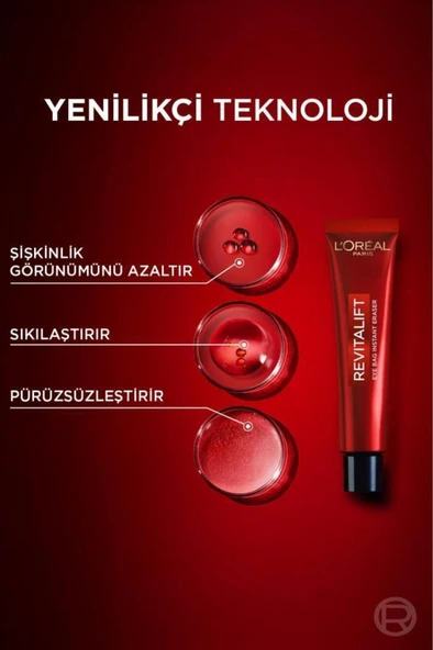 Loreal Paris Revitalift Lazer Eyebag Instant Eraser Göz Altı Torba Görünümüne Karşı Etkili Göz Kremi 15ml - Resim 3