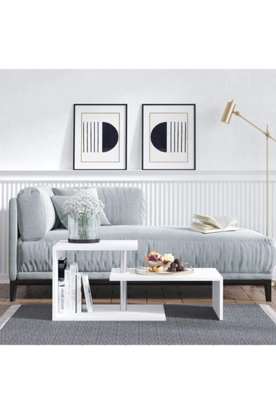 Decormet Dilek Orta Sehpa Beyaz - Resim 5