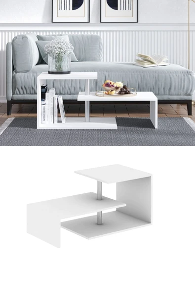 Decormet Dilek Orta Sehpa Beyaz - Resim 9