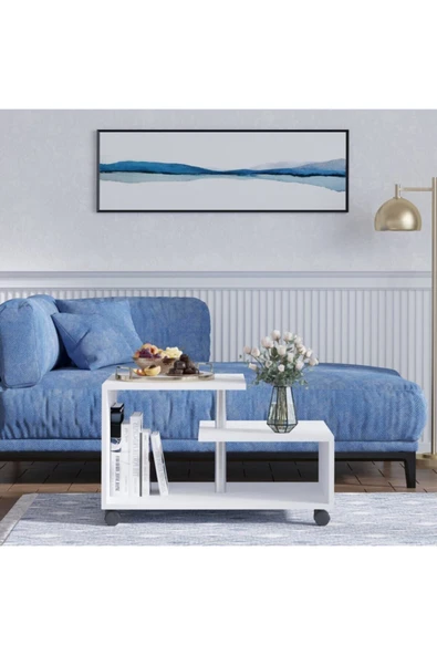 Decormet Karanfil Sehpa Beyaz - Resim 2