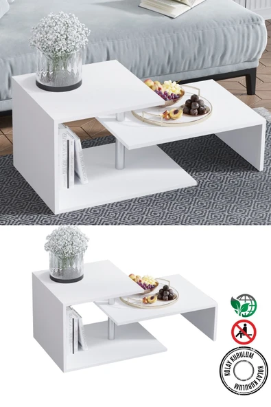 Decormet Dilek Orta Sehpa Beyaz - Resim 10