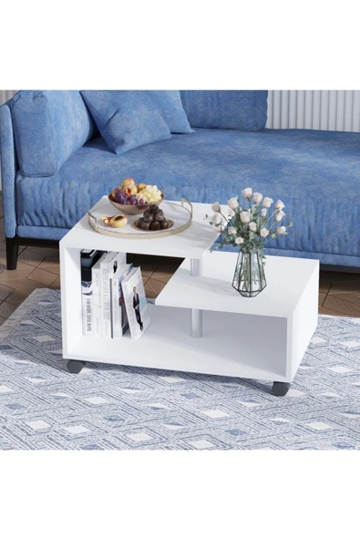 Decormet Karanfil Sehpa Beyaz - Resim 5