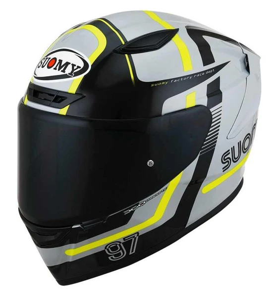 SUOMY TRACK-1 KASK NINETY SEVEN GREY-YELLOW ürün görseli 1