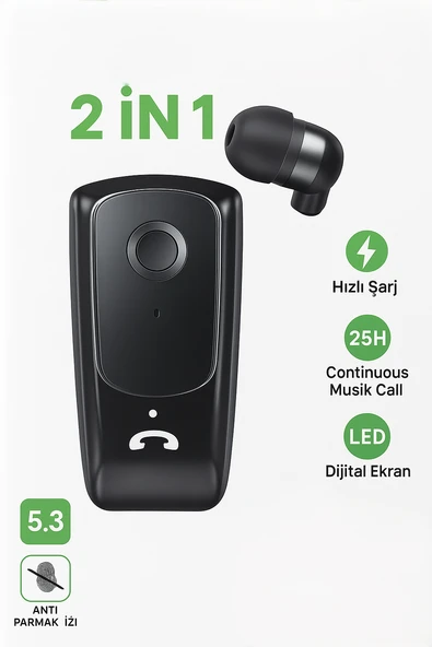 YK24PRO Makaralı Bluetooth 5.3 Kulaklık 25 Saat Kesintisiz Müzik Görüşme