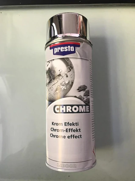 Presto Krom Nikelaj Sprey Boya – Ayna Etkili Metalik Görünüm, 400 ml - 4