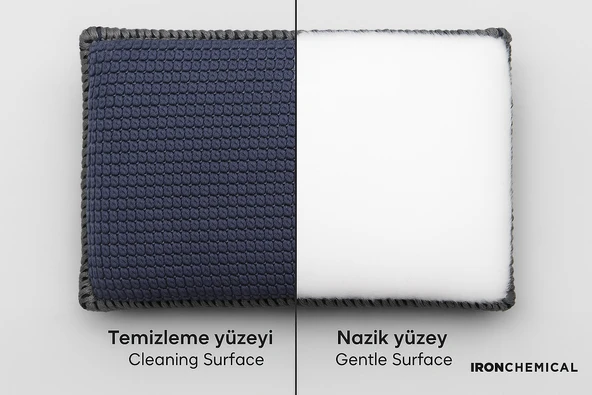 IRONCHEMICAL Scrubpad Cleaning Pad 10x13 cm – Lüks Deri ve Plastik Temizlik Süngeri (Çift Yüzeyli) - 5