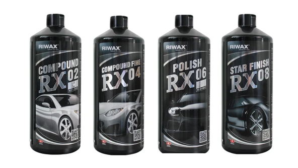 Riwax 4'lü Pasta Cila Seti RX02 Kalın Pasta + RX04 Ara Kat + RX06 Hare Giderici + RX08 Boya Koruma 1 KG