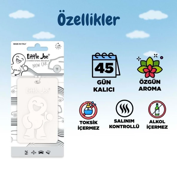 Little Joe Yeni Araç Kokulu Dolap Asma Kart (New Car) -45 Gün -İpli Ev Oto Kokusu -Ayna Parfümü - 3