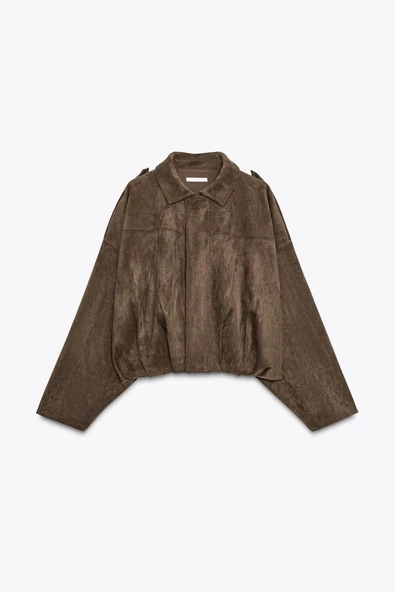 Süet Apoletli Bomber Ceket - 7
