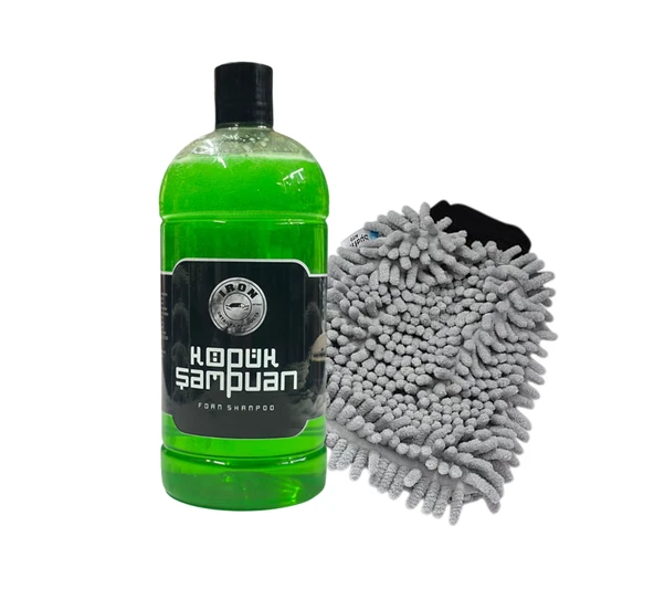IRON DULL FOAM Cilalı Şampuan 1 Lt & Mikrofiber Yıkama Eldiveni – Mükemmel Temizlik ve Cila Etkisi!
