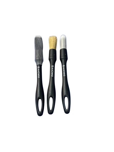 MACWAG Detaylı Temizlik 3'lü Fırça Seti – Araç İçi Dış Detay Fırçası Takımı ürün görseli