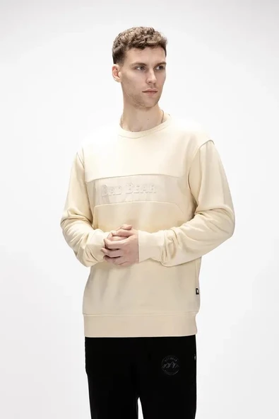 Bad Bear Sailor Bej Crewneck Erkek Sweatshirt - Resim 5